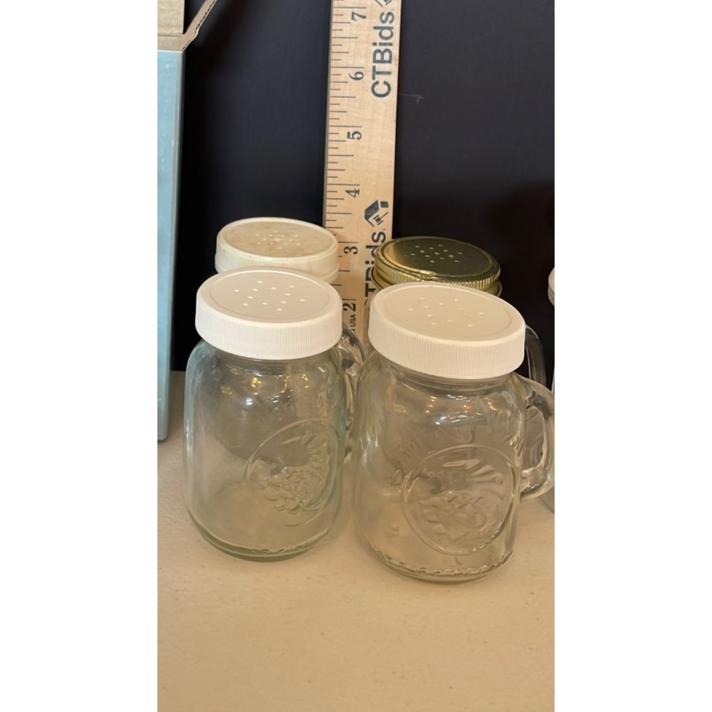 Lot of 4 Mason Jar Salt & Pepper Shakers